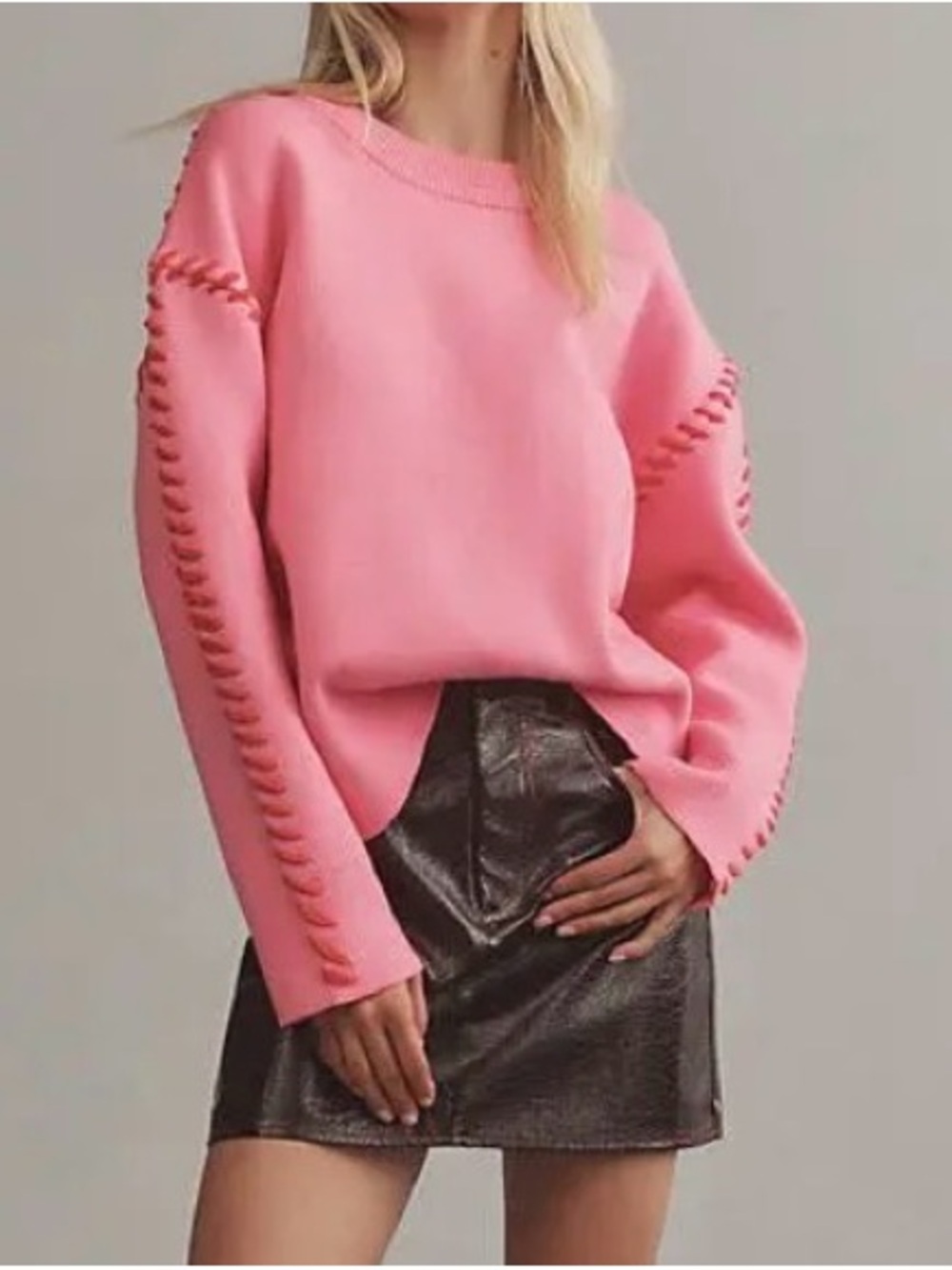 NWT English Factory Crew Neck Whip-Stitch Sweater